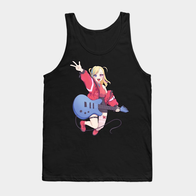 Anime Girl Rockstar Fantasy Band Anime Manga Tank Top by Kali Space